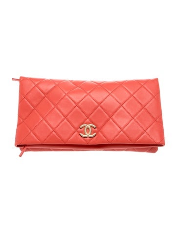 Chanel Lambskin Foldover Clutch