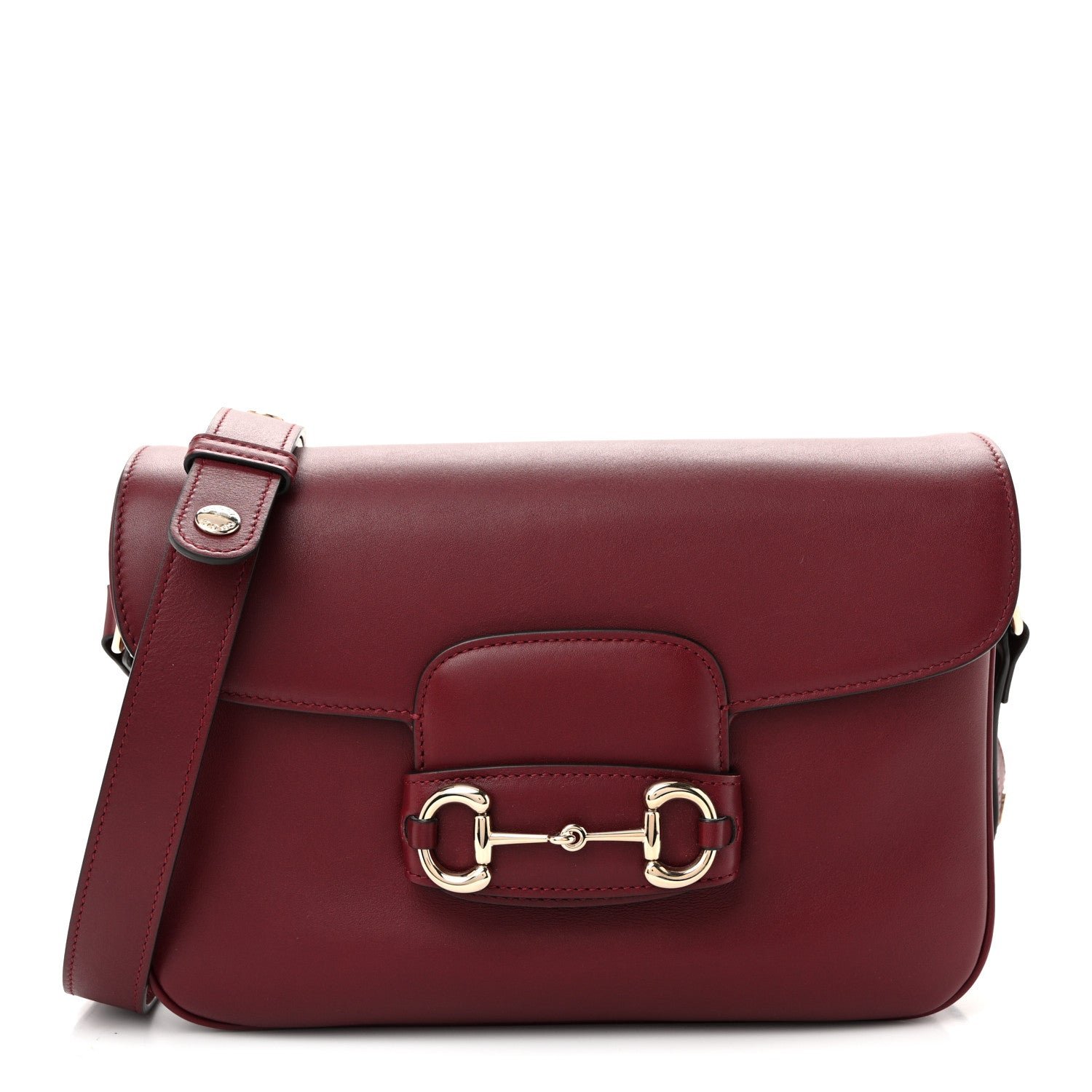 Gucci Arabella Calfskin Horsebit 1955 Soft Medium Shoulder Bag Rosso Ancora
