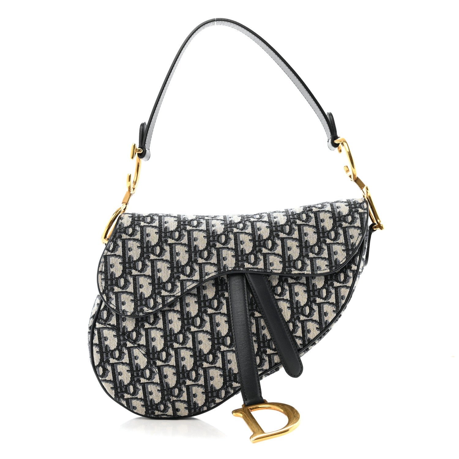 Dior Christian Dior Oblique Saddle Bag Blue
