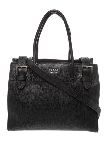Leather Vitello Daino Buckle Bag Medium