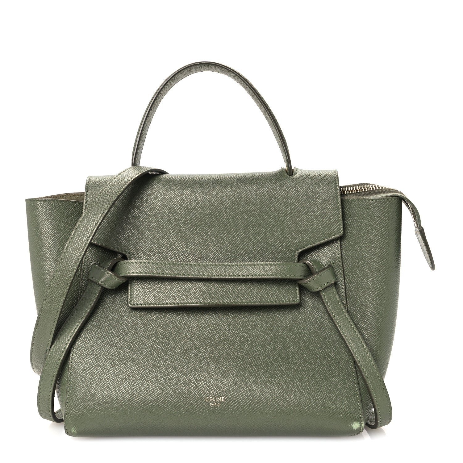Celine Grained Calfskin Micro Belt Bag Army Green