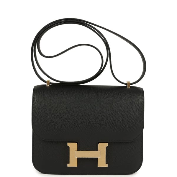 Hermes Hermes Constance 18 Black Epsom Brushed Permabrass Hardware