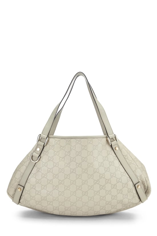 White Guccissima Abbey Tote