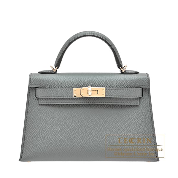 Hermes Kelly bag mini Sellier Vert amande Epsom leather Champagne gold hardware