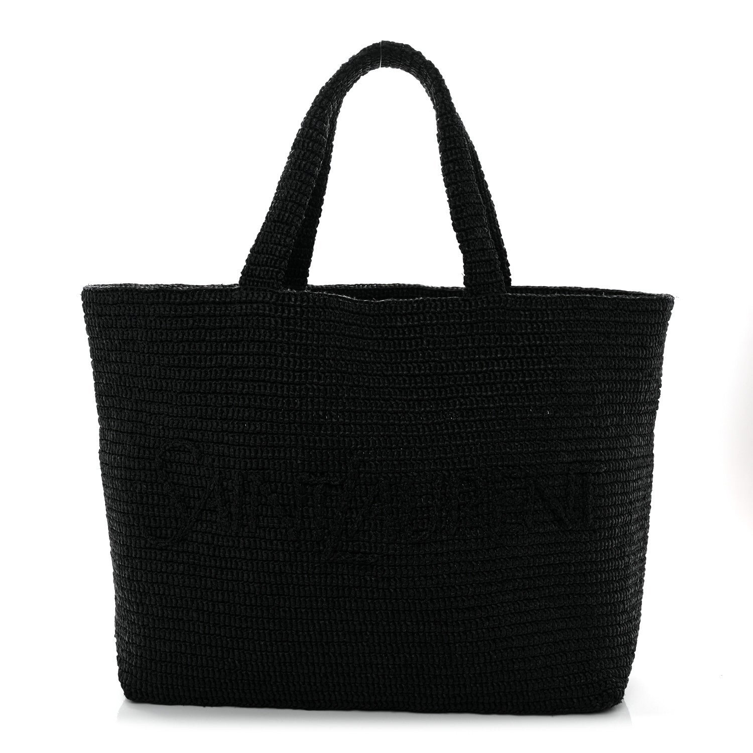 Saint Laurent Raffia Wide Tote Black