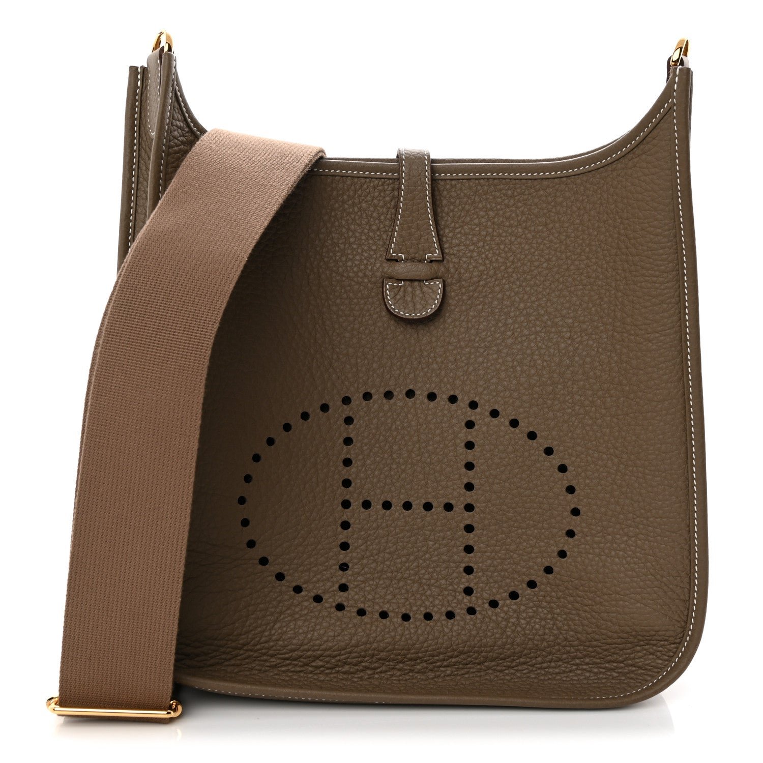 Hermes Taurillon Clemence Evelyne III PM Etoupe