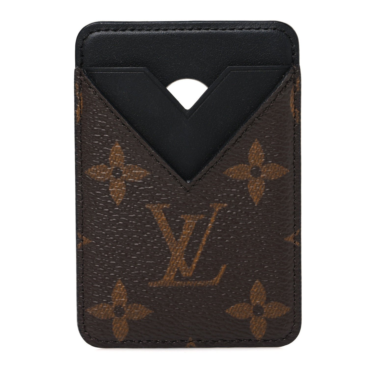 Louis Vuitton Monogram Macassar Magnetic Card Holder Black