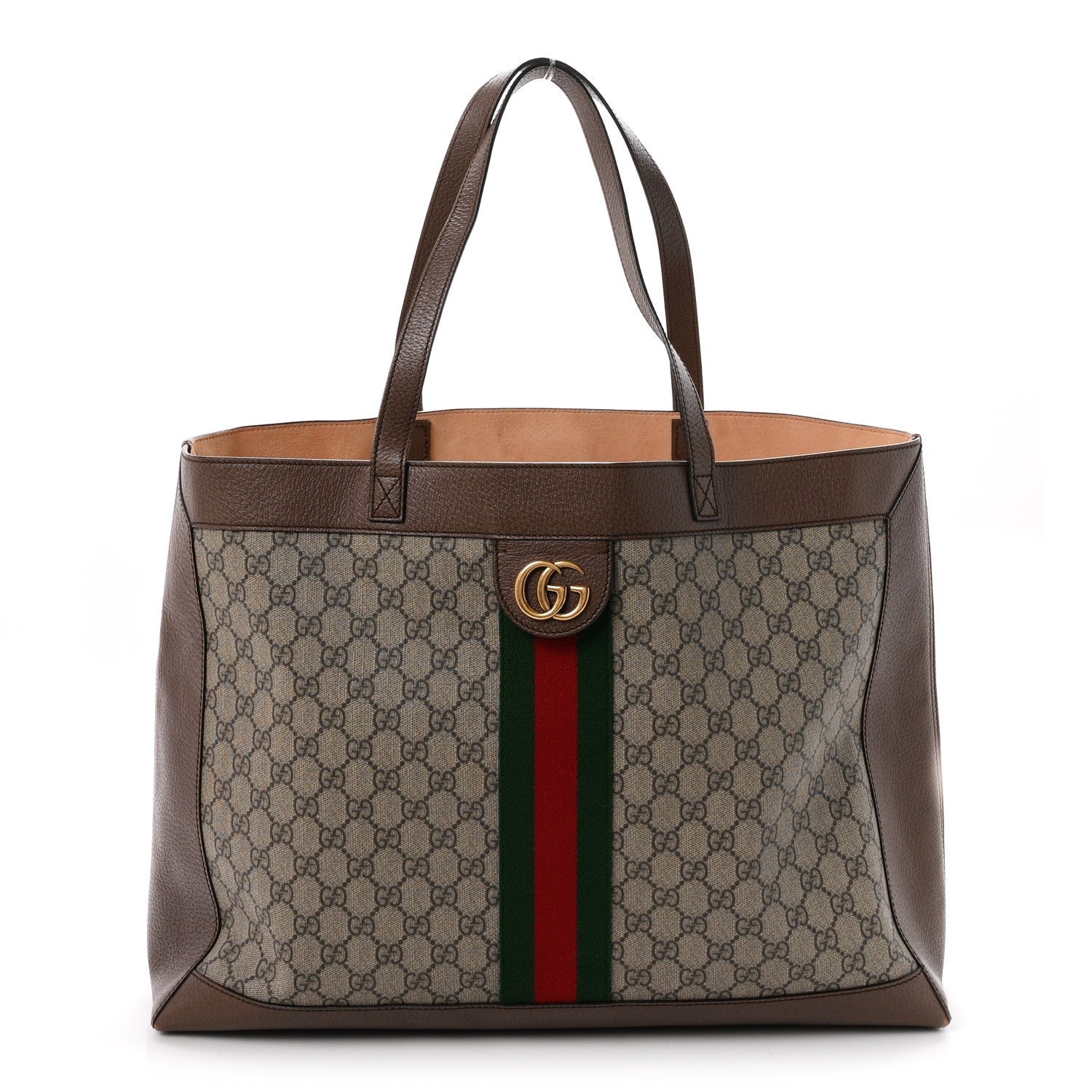 Gucci GG Supreme Monogram Web Ophidia Tote Brown