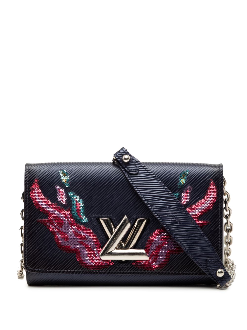 2017 Epi Sequin Flames Twist Chain Wallet crossbody bag