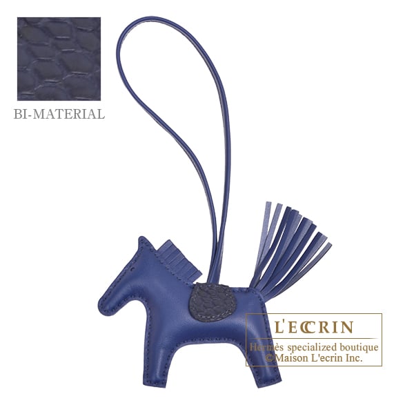 Hermes Rodeo charm Touch PM Blue saphir/ Marine Agneau/ Matt alligator crocodile skin