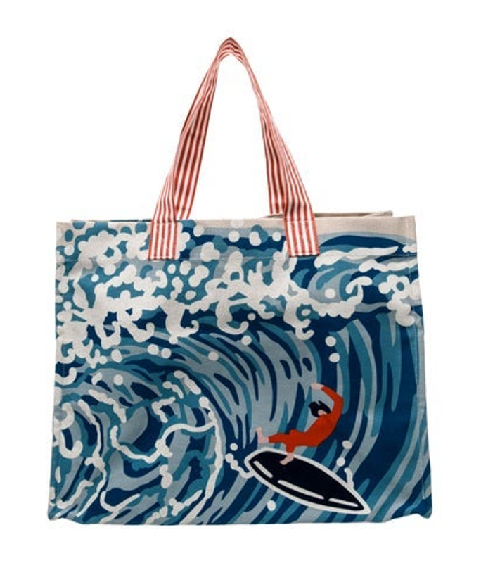 Hermes Toile Waves Beach Bag