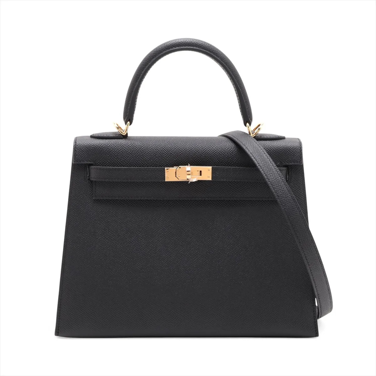 Hermès Kelly 25 Serie Veau Epsom Black Gold Metal Fittings