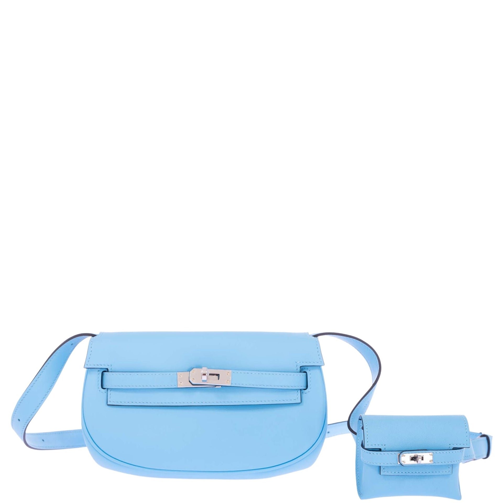 Hermes Hermès Kelly Moove Celeste Swift Palladium Hardware