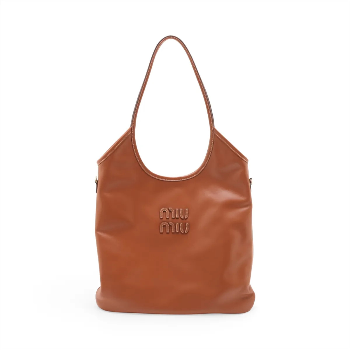 Miu Miu Ivy Leather Tote bag Brown