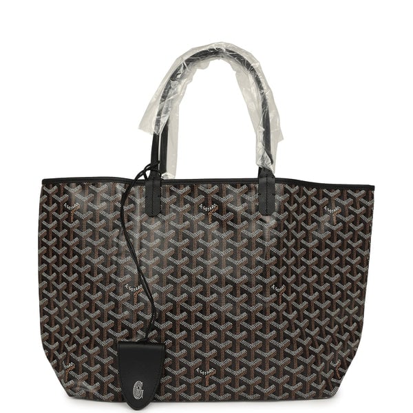Goyard Goyardine Black Saint Louis PM Tote Bag Palladium Hardware
