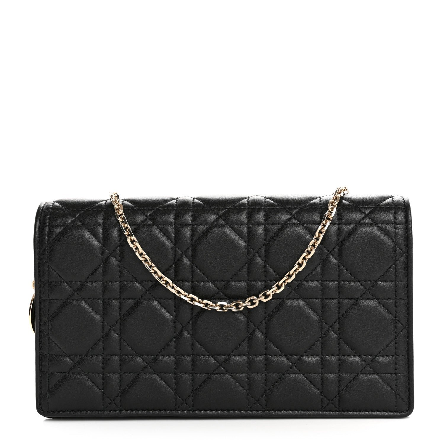 Dior Lambskin Cannage Lady Dior Pouch Black