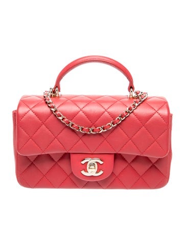 Classic Rectangular Mini Top Handle Flap Bag