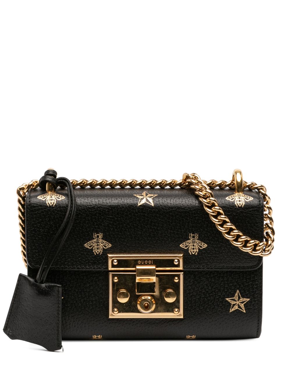 2016-2025 Small Leather Bee Star Padlock crossbody bag
