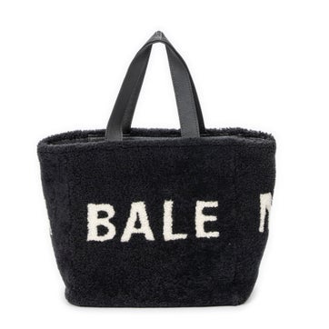 Balenciaga Canvas XS Logo Shearling Tote
