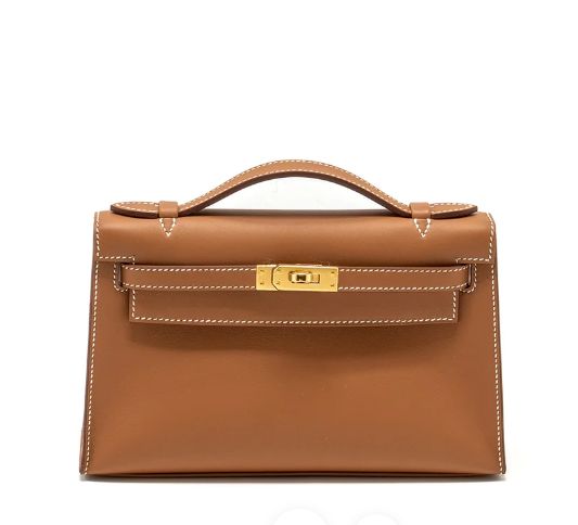 Hermes Kelly Pochette, Gold Swift with Gold Hardware, G 2026, New in Box KJRB008