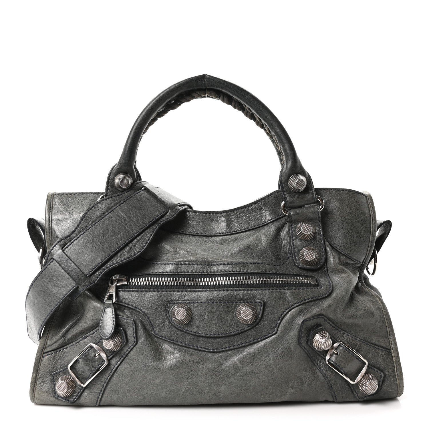 Balenciaga Agneau Giant 21 Silver Hardware City Ardoise