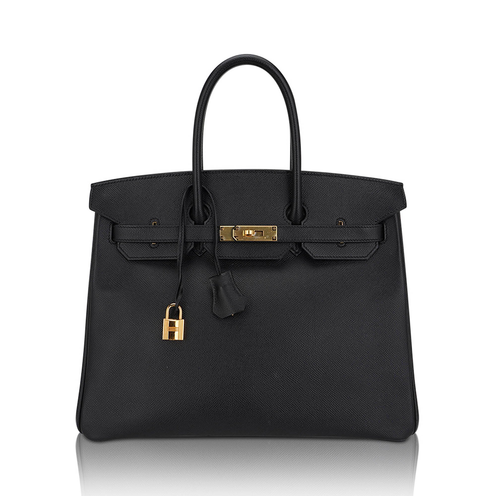 Hermes Hermes Birkin 35 Bag Black Epsom Leather with Gold Hardware