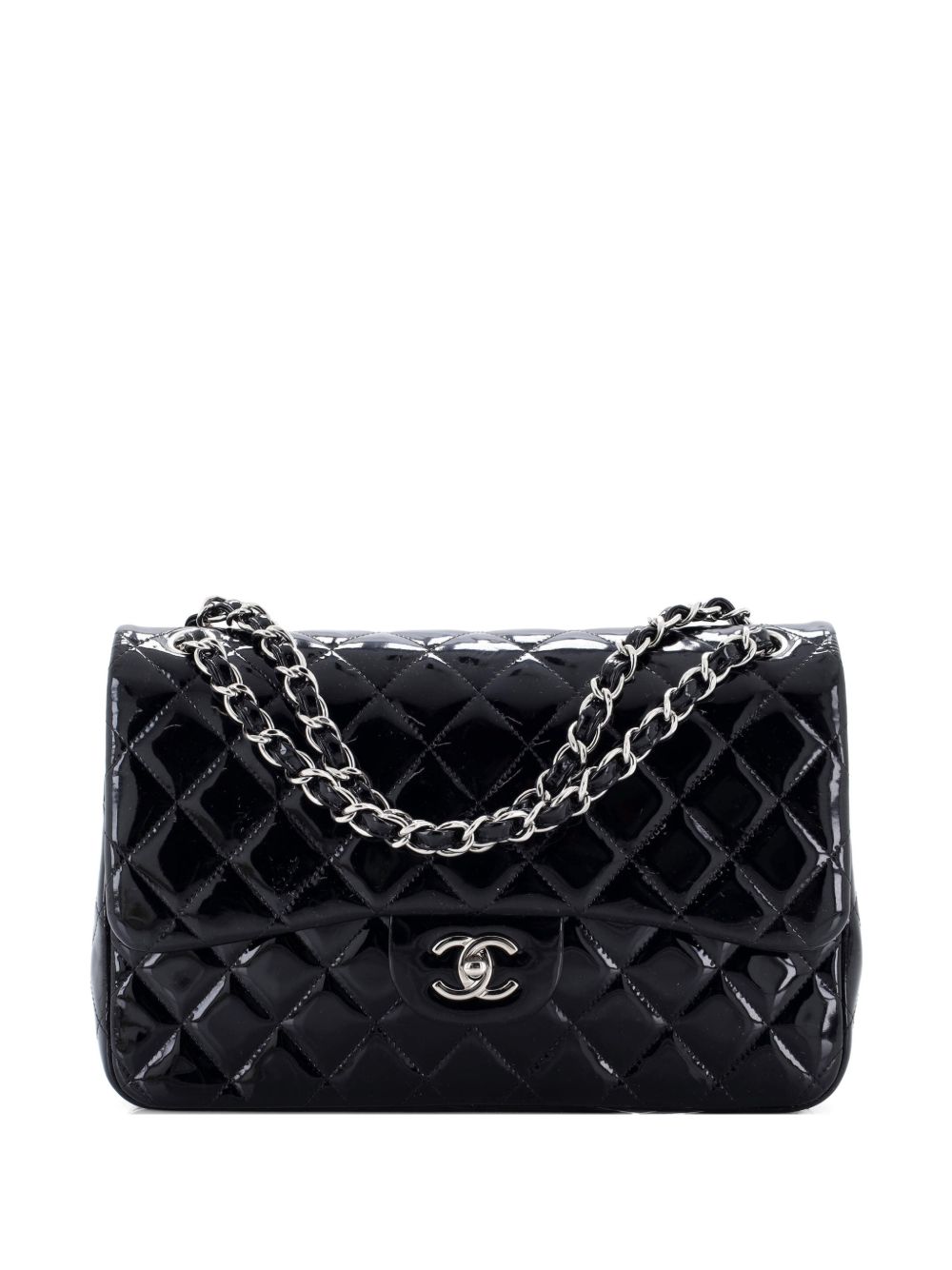 Classic Double Flap Bag Quilted Patent Jumbo shoulder bag