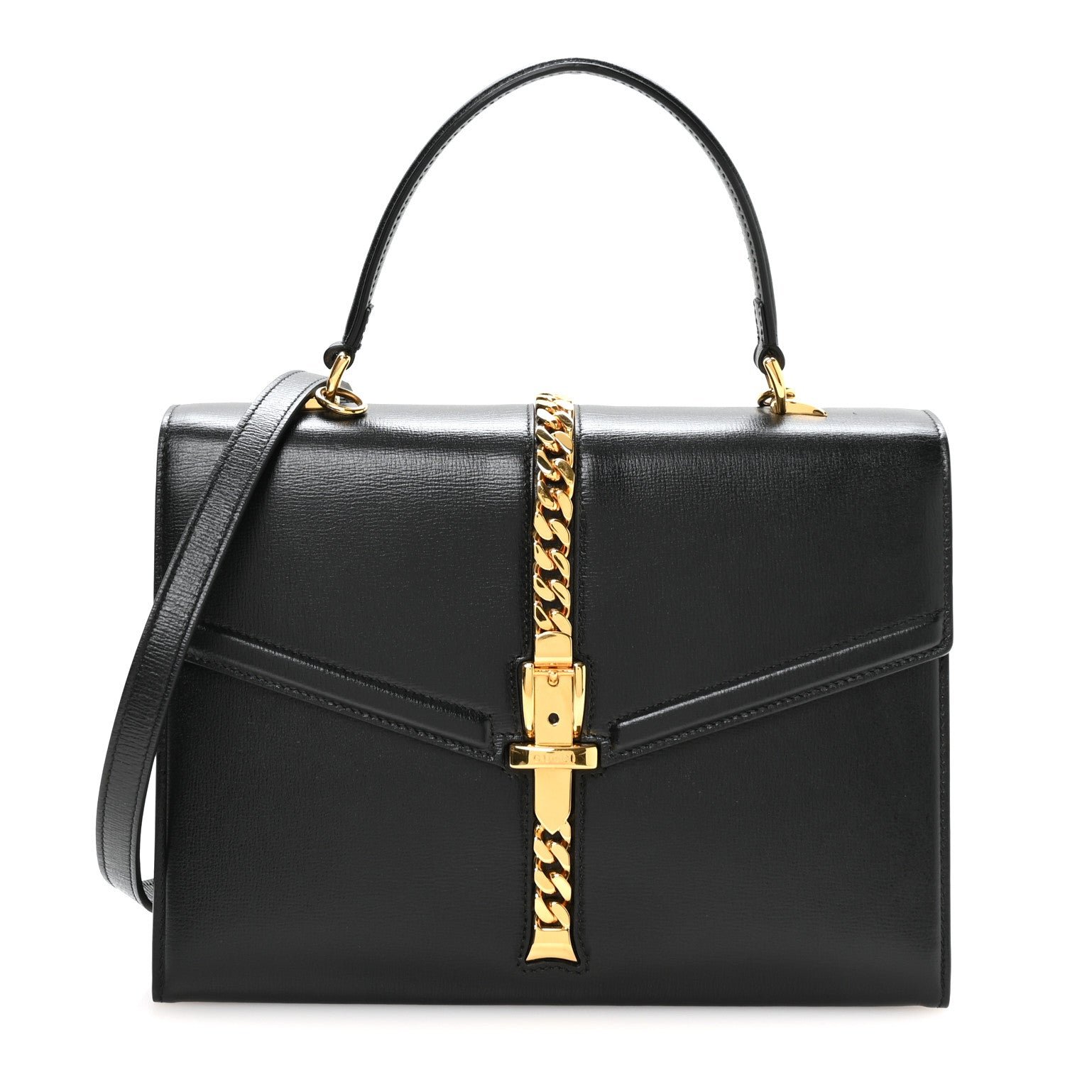 Gucci Azalea Calfskin Small Sylvie 1969 Top Handle Bag Black
