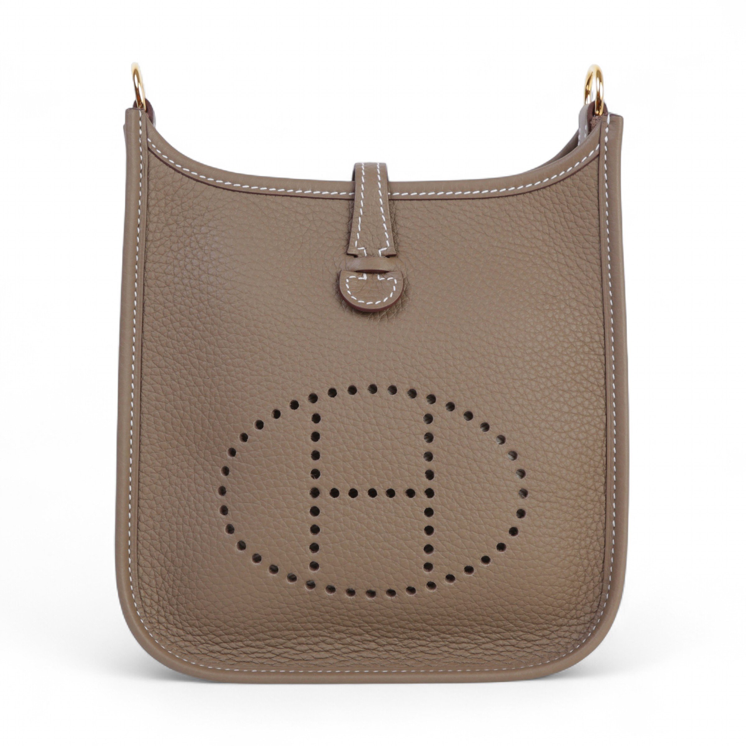 Hermes Brand New ( Rank N ) HERMÈS Mini Evelyne 16 Amazone 112cm Etoupe (18) Clemence Gold hardware K (2025)