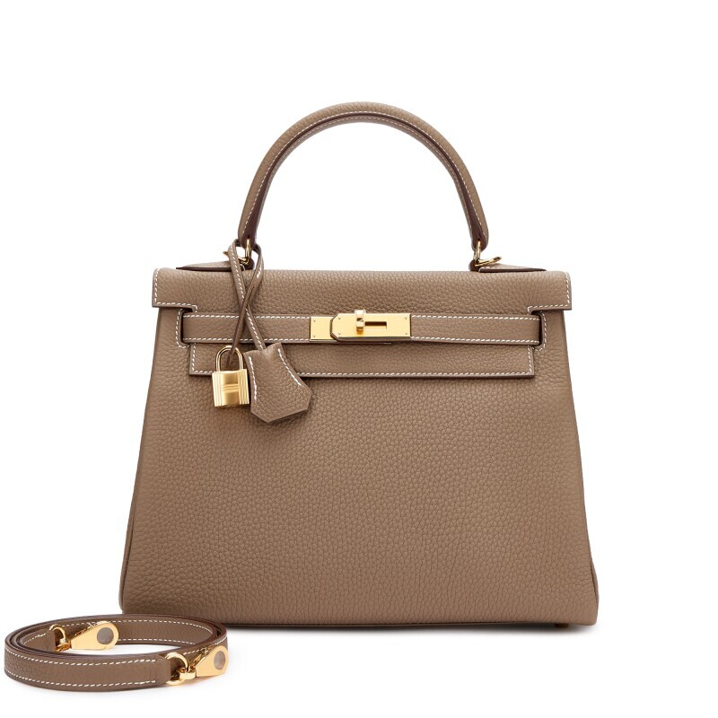 Hermes Etoupe Togo Kelly 25 Retournè Gold Hardware, 2025