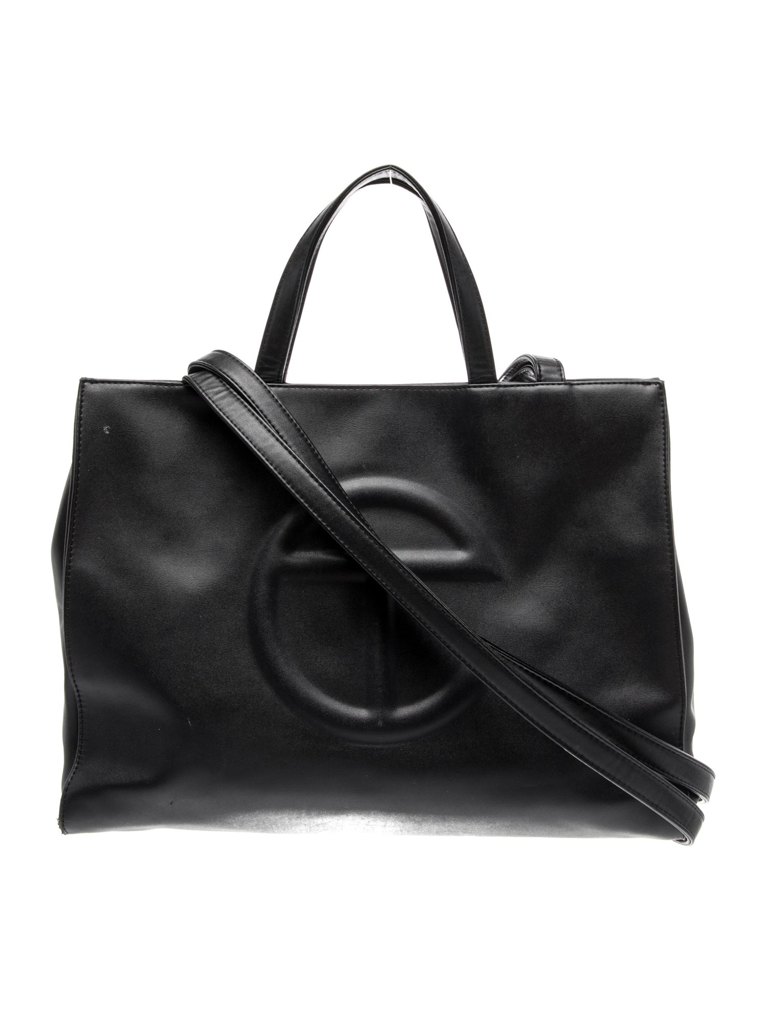 Vegan Leather Black Shopping Bag Medium