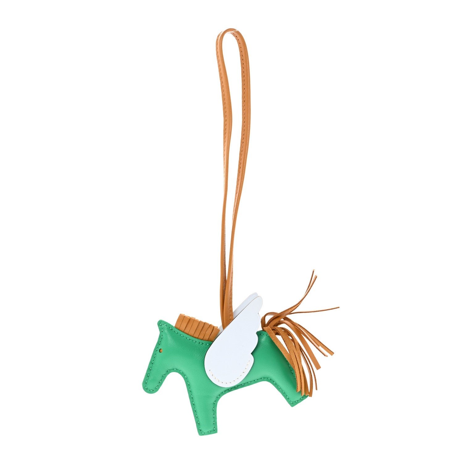 Hermes Milo Lambskin Grigri Rodeo Pegase Horse Bag Charm PM Menthe