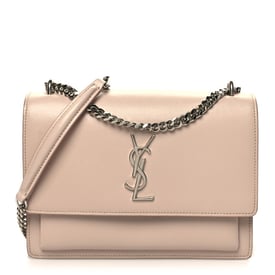 Saint Laurent Calfskin Medium Monogram Sunset Marble Pink