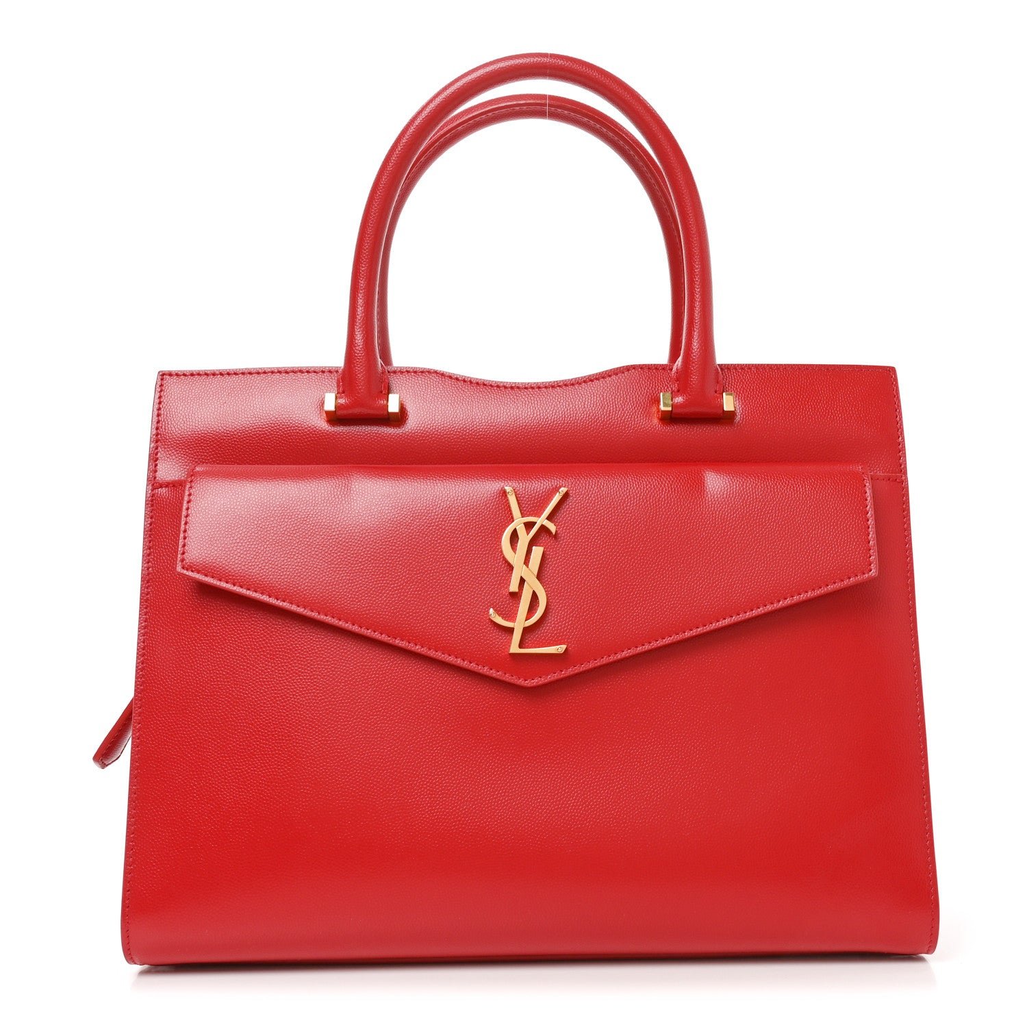 Saint Laurent Grain De Poudre Medium Uptown Tote Rouge Eros