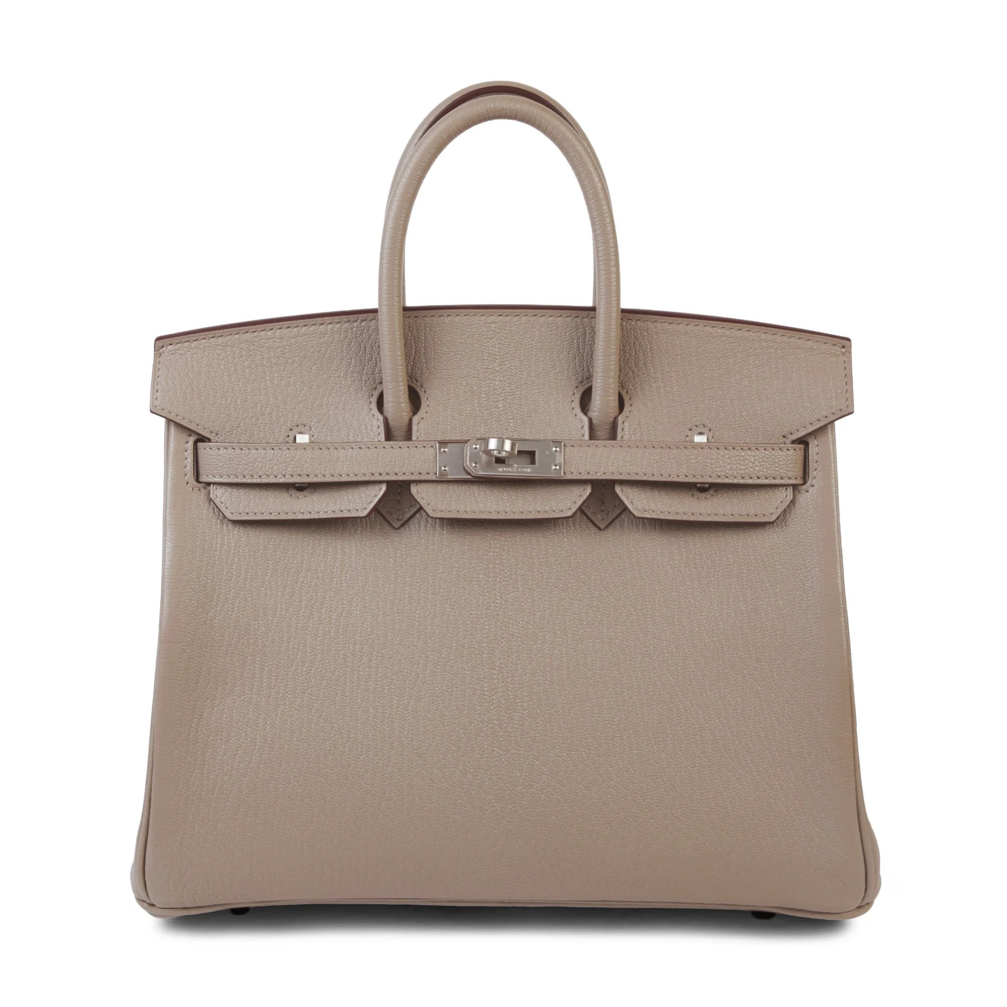 Unused ( Rank NS ) HERMÈS Special Order Birkin 25 HSS Verso Gris Tourterelle (81) Cactus (1L) Chevre Brushed Palladium U (2022)