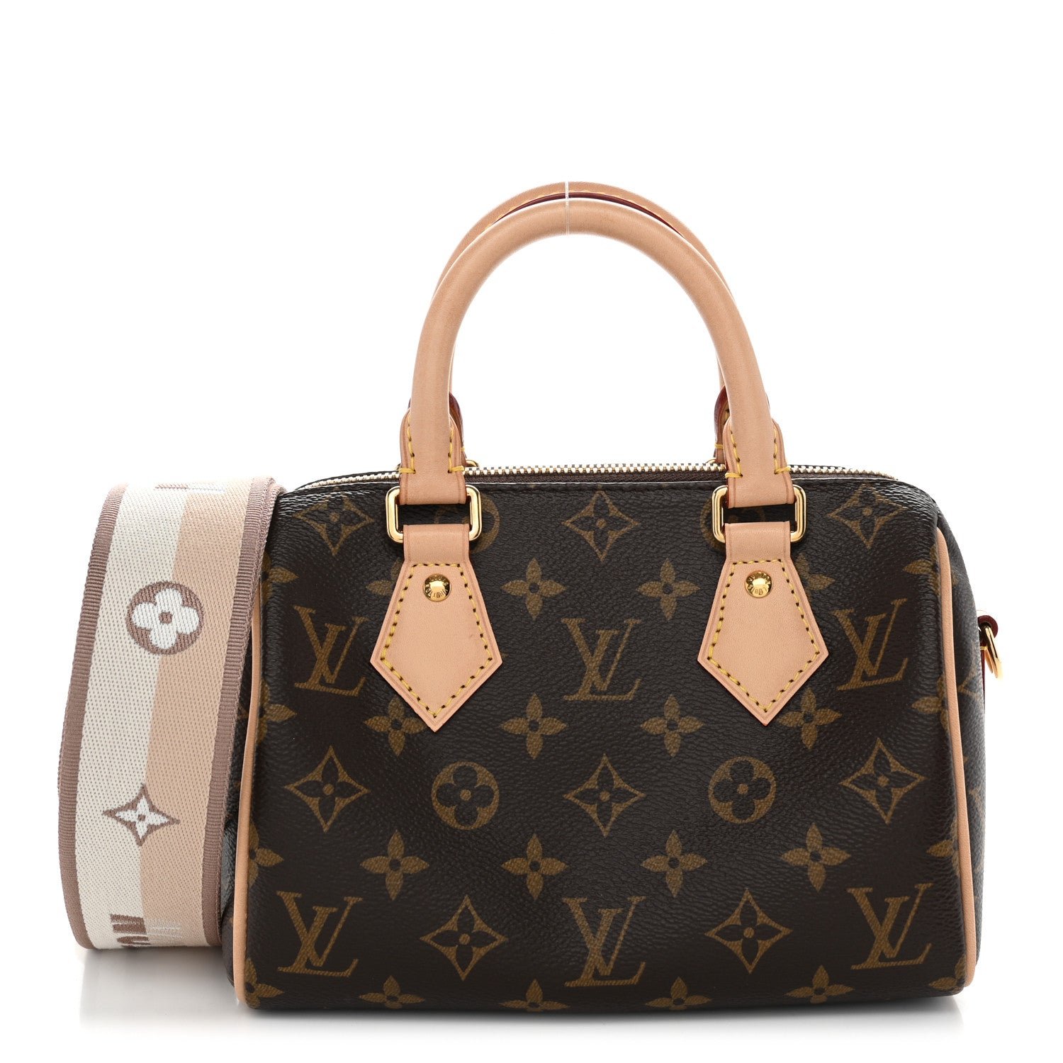 Louis Vuitton Monogram Speedy Bandouliere 20 Beige