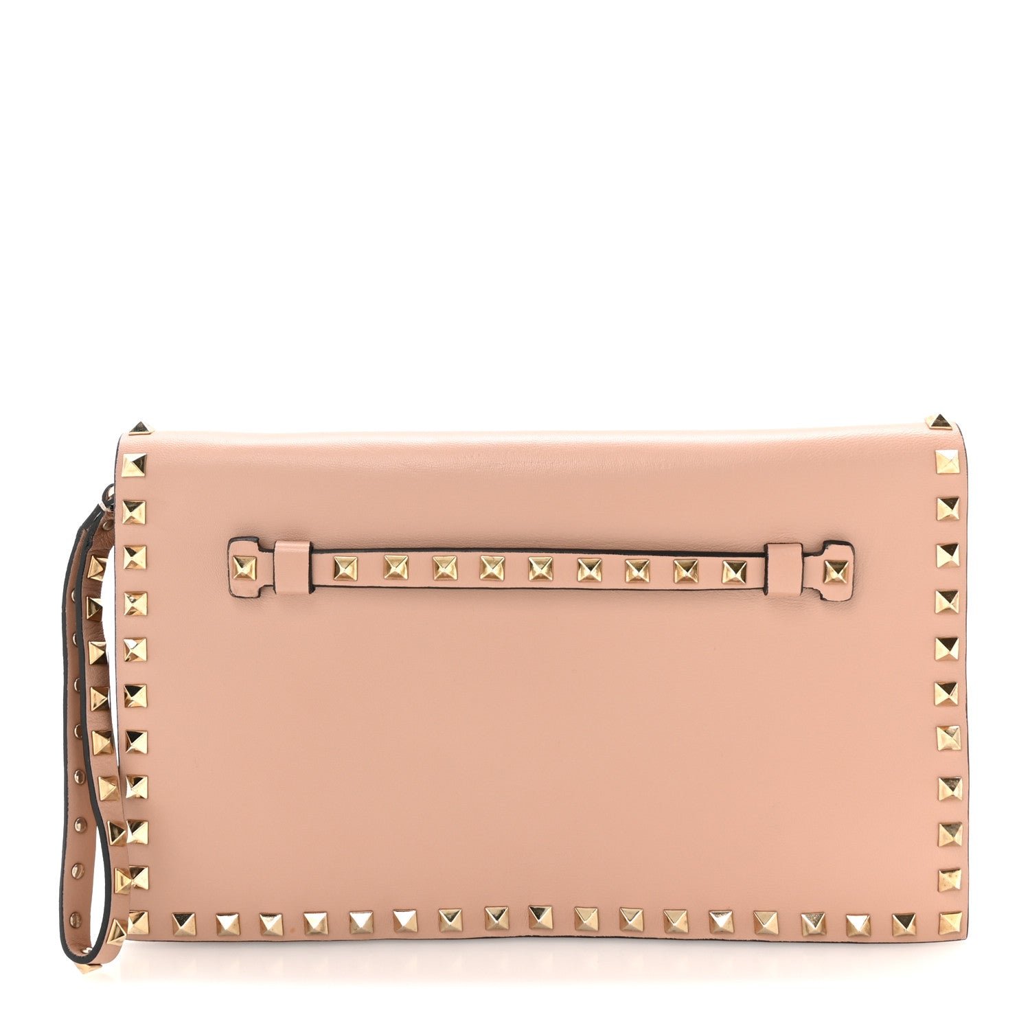 Valentino Garavani Nappa Rockstud Wristlet Clutch Alpaca