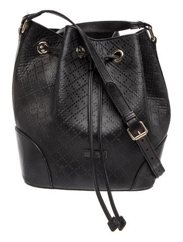 Diamante Leather Bright Diamante Bucket Bag