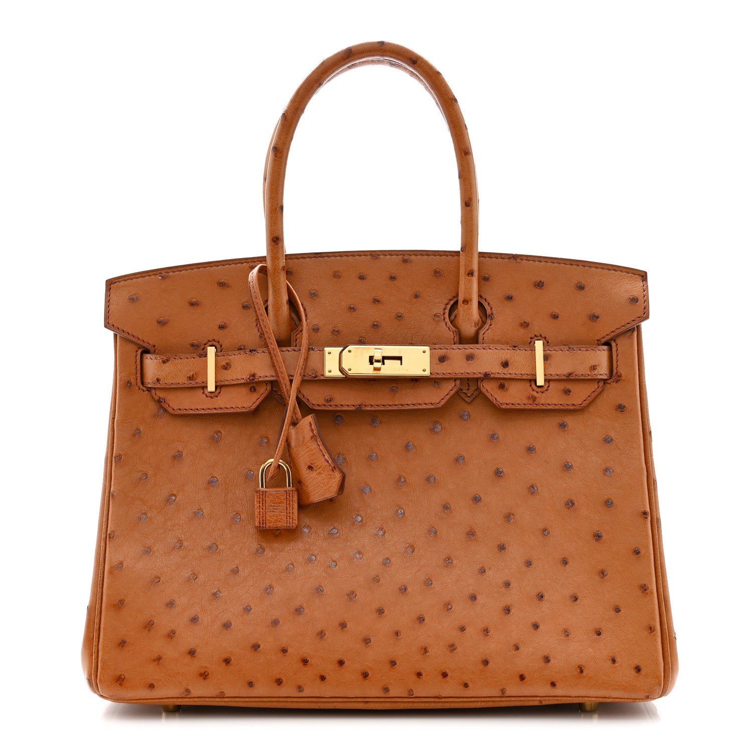 Hermes Ostrich Birkin 30 Cognac