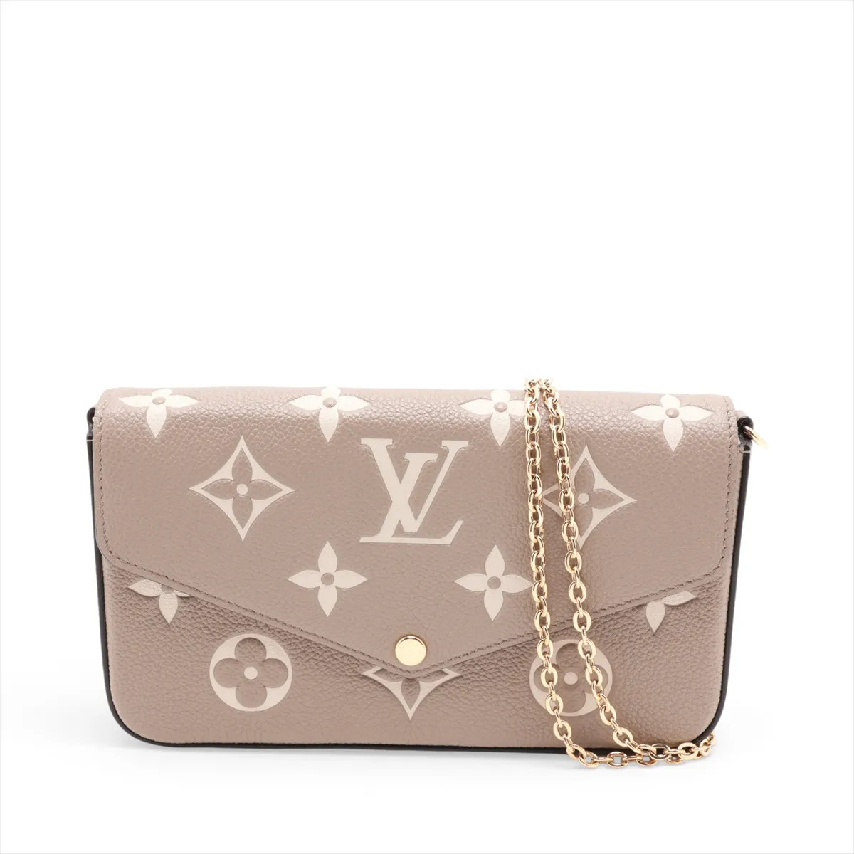 Louis Vuitton Monogram Empreinte Pochette Felicie M82610 Beige There was an RFID