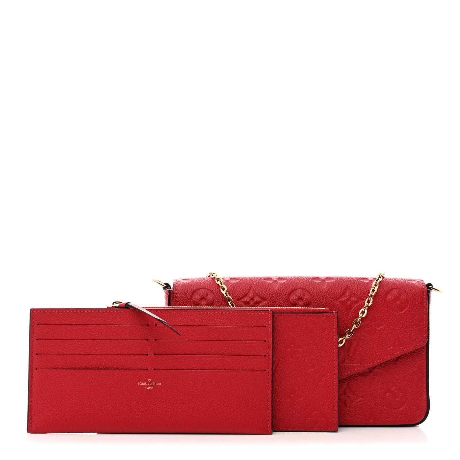 Louis Vuitton Empreinte Pochette Felicie Chain Wallet Scarlet