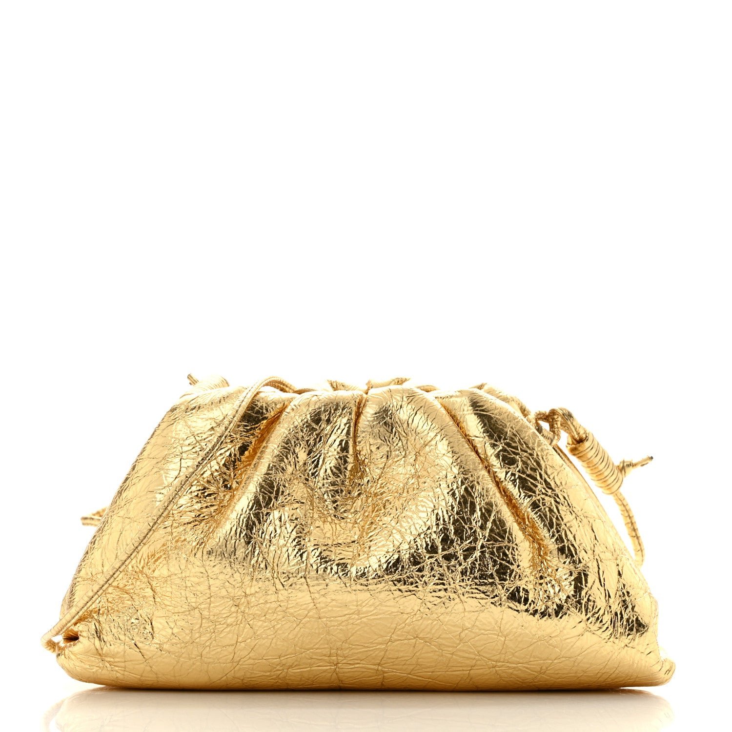 Bottega Veneta Metallic Bark Calfskin The Mini Pouch Gold