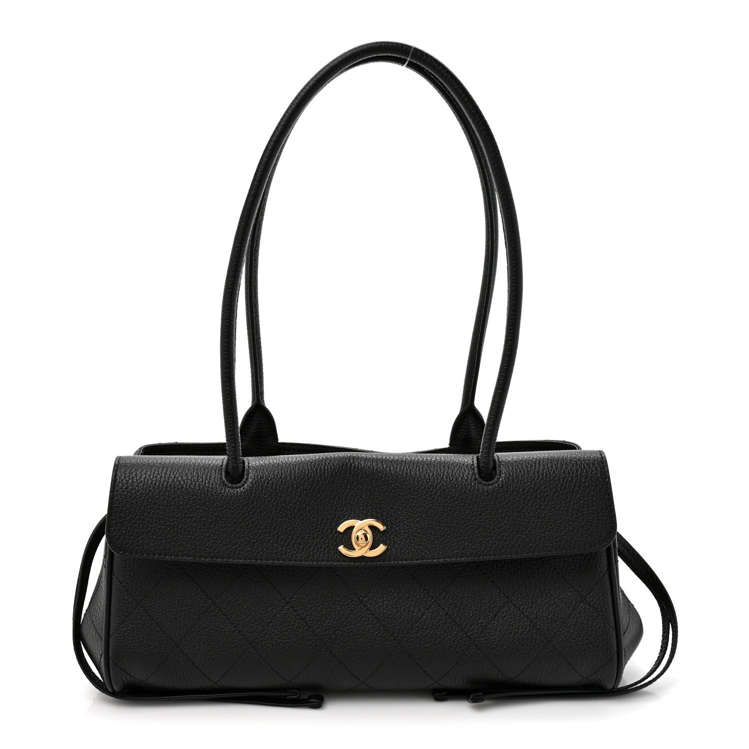 Chanel Grained Calfskin Stitched Urban Essentials Small Shopping Bag Black