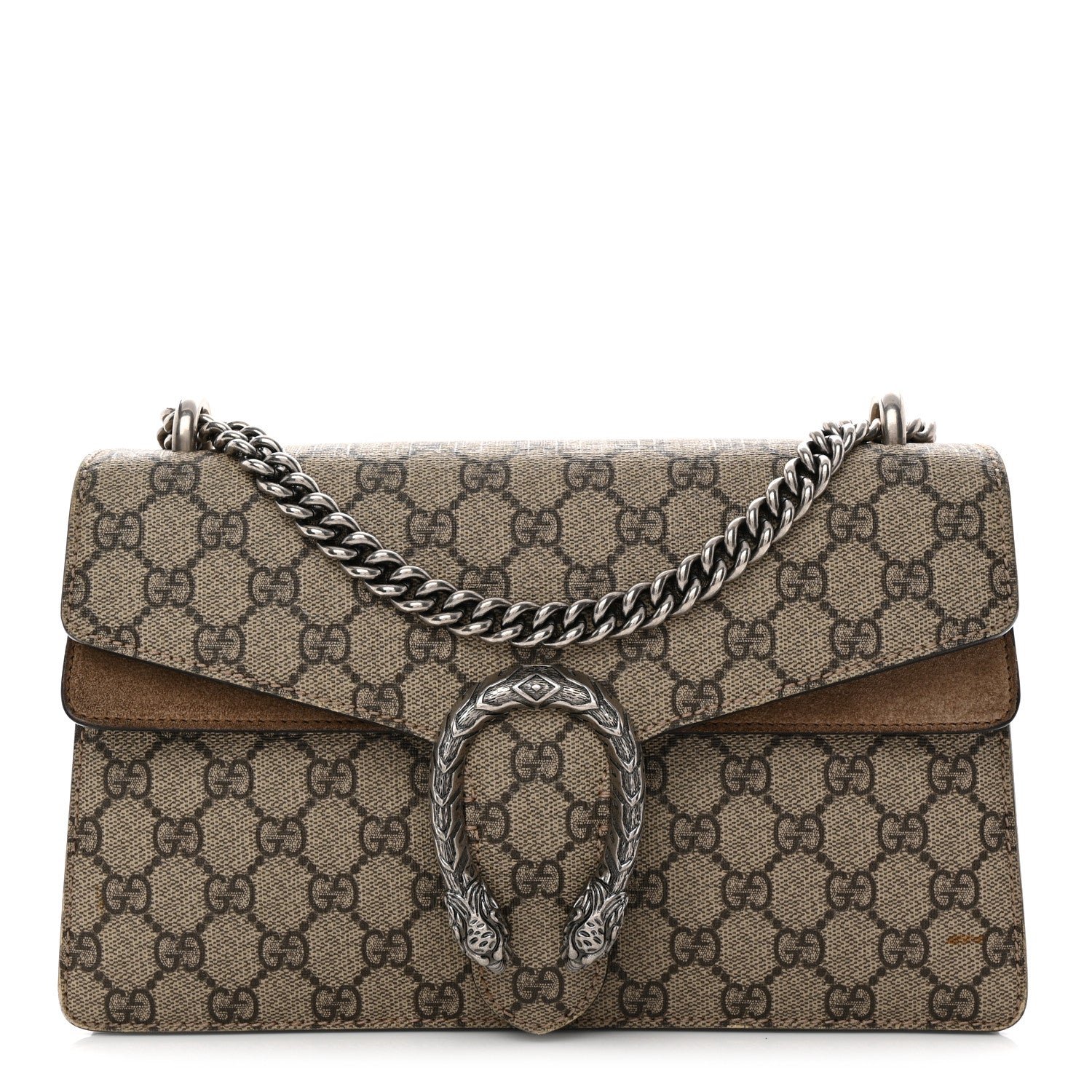 Gucci GG Supreme Monogram Small Dionysus Shoulder Bag Taupe
