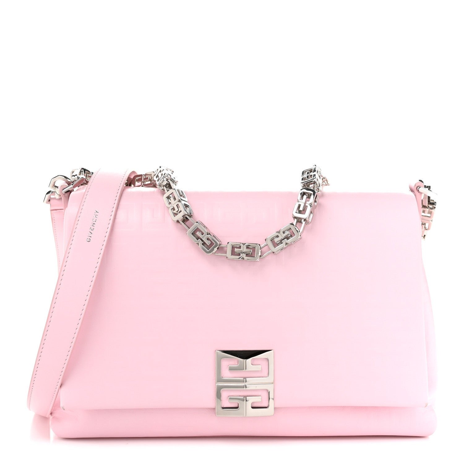 Givenchy Soft Calfskin 4G Embossed Medium Shoulder Bag Pale Pink