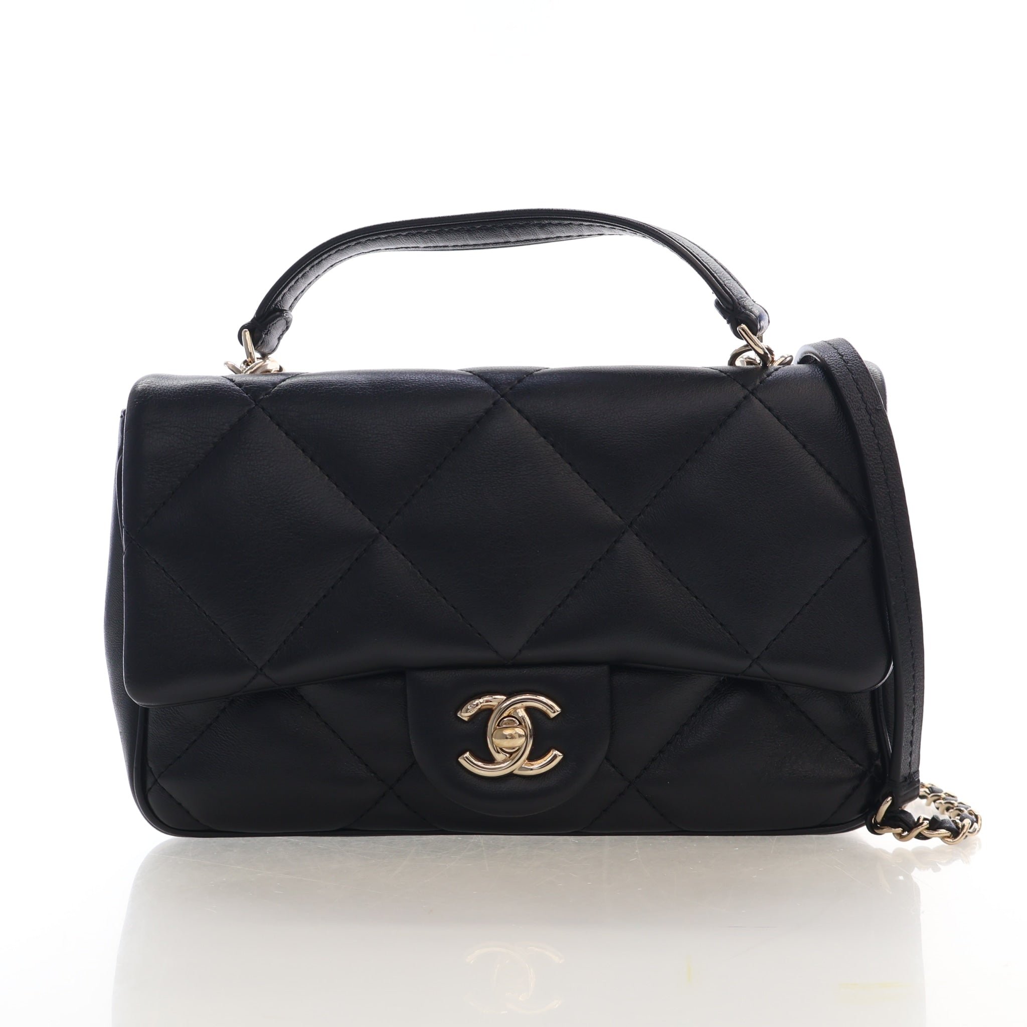 Chanel Small Lambskin Top Handle Flap Bag