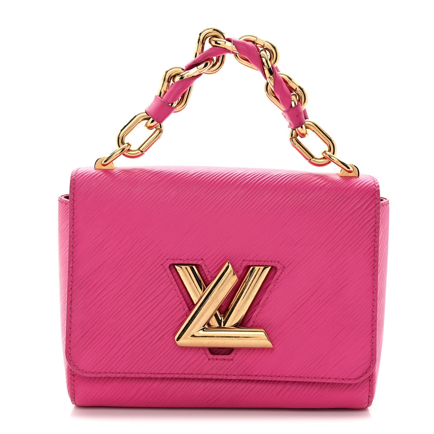 Louis Vuitton Epi Twist Braided Chain Shoulder Bag PM Rose Miami Pink