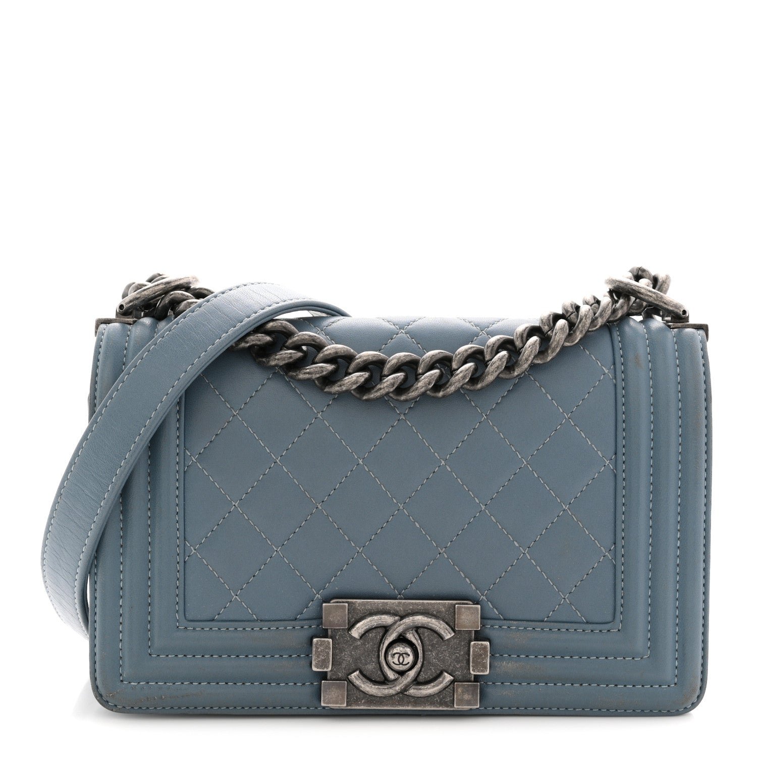 Chanel Lambskin Quilted Small Boy Flap Light Blue