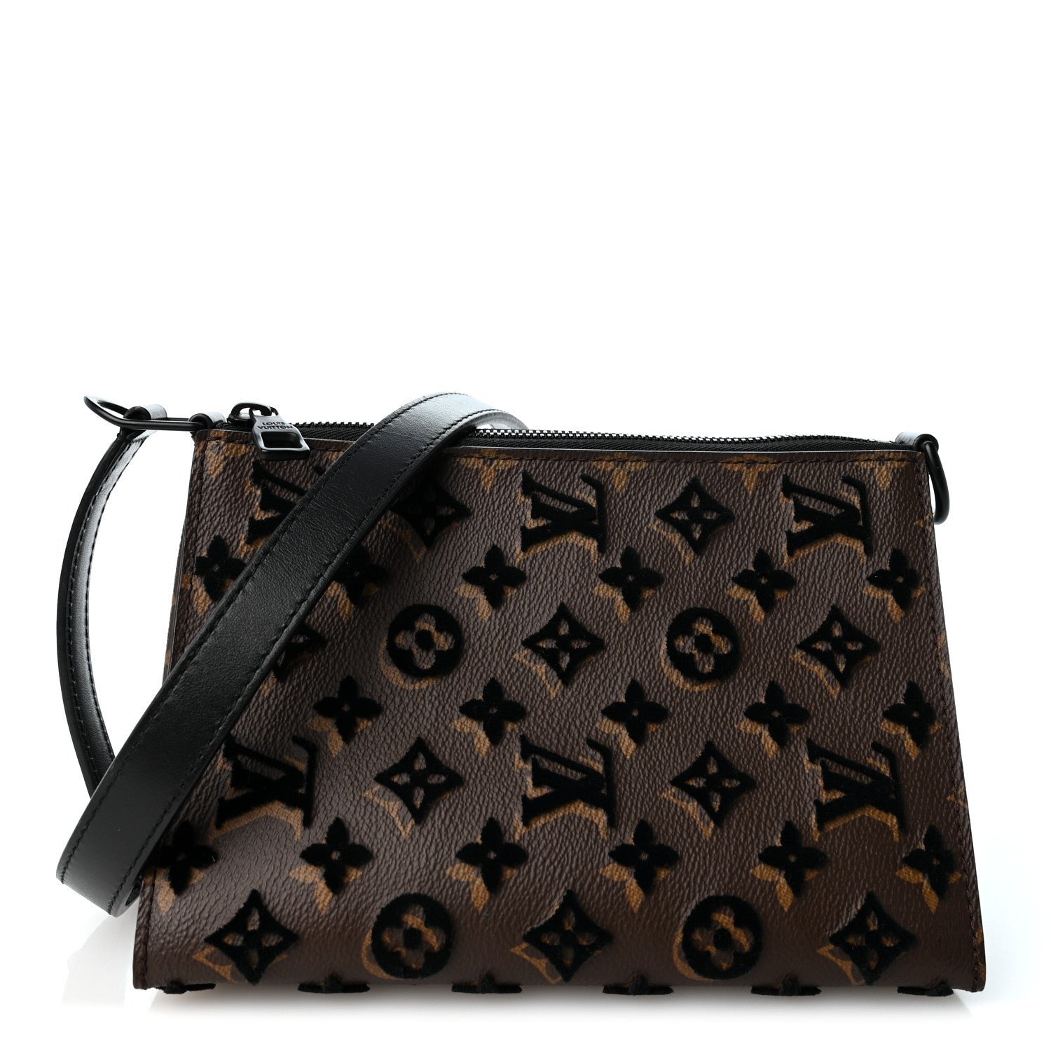 Louis Vuitton Monogram Tuffetage Triangle Messenger Black