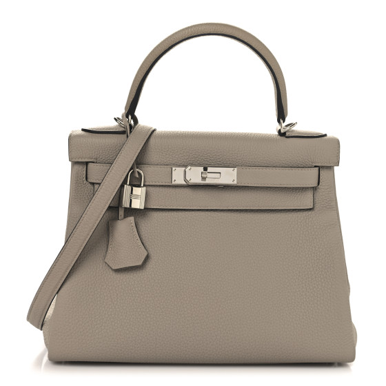 Hermes Togo Kelly Retourne 28 Gris Tourterelle